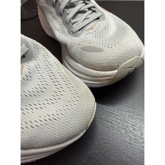 Hoka One One Bondi 8 Running Shoe Womens 9 Wide Sneaker 1127954 Gray Peach - Picture 14 of 14